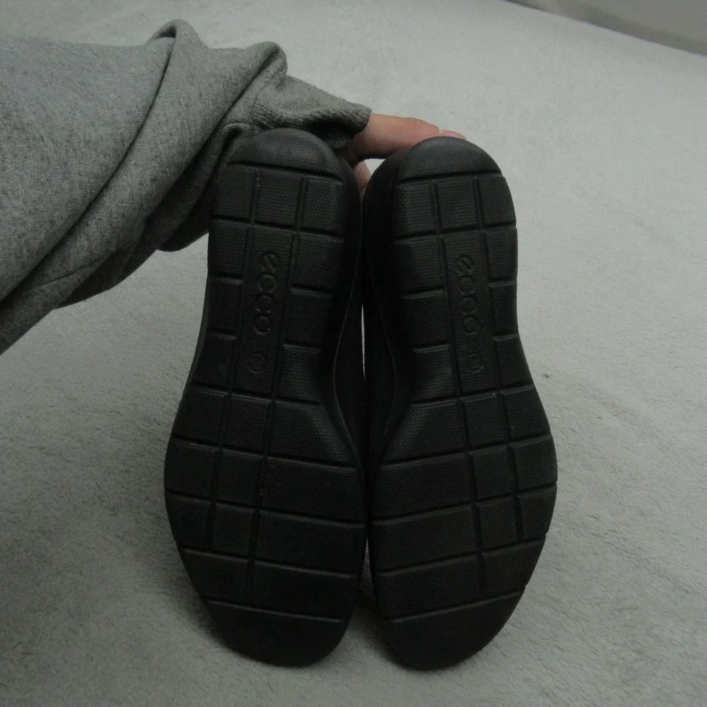 ECCO Womens 7.5 Felicia Loafer Black Stretch Wedge‎ Slip On Comfort Casual EU38